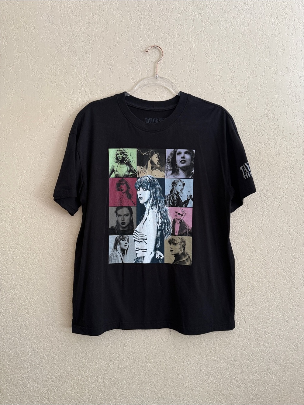 Taylor Swift Black Multicolor Photo Grid Short Sleeve Tee